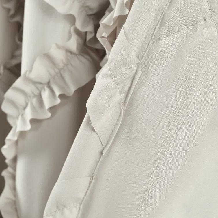 Lush Decor Ruffle Diamond Polyester Semi Sheer Curtain Pair (Set of 2)