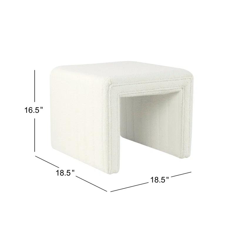 Hokku Designs Modern Channel Tufted Ottoman for Living Room & Bedroom