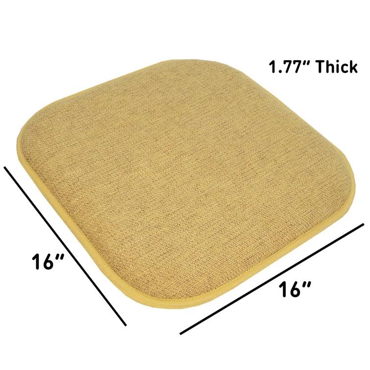 Sweet Home Collection Alexis Memory Foam No Slip Back 16" x 16" Chair Pad Cushion