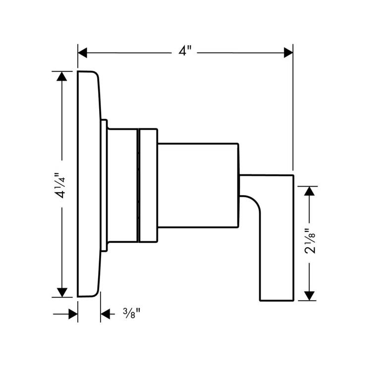 AXOR Citterio Trio/Quattro Diverter Faucet Trim with Lever Handle 39931821