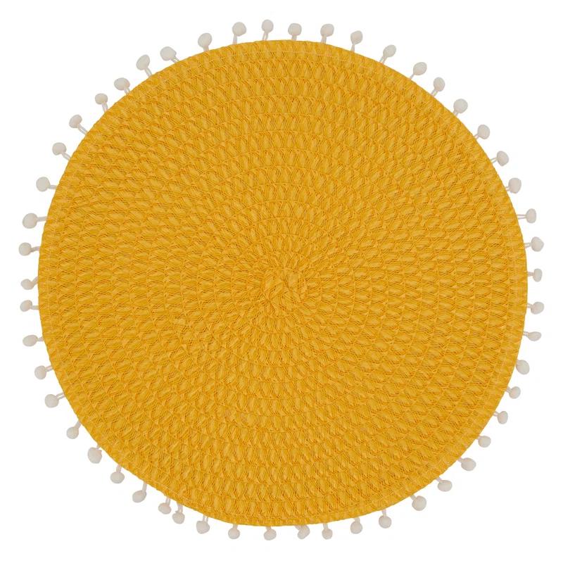 Saro Brielle Collection Polypropylene Plastic No Pattern Round Placemat (Set of 4)