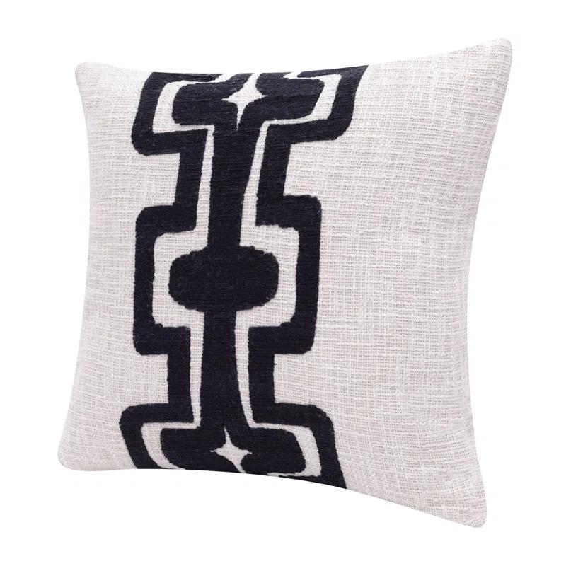 Geometric Handmade Cotton Wool Blend Decorative Throw Pillow
