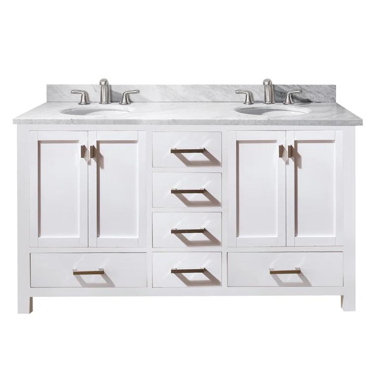 Avanity Modero-V60 Modero 60" Double Free Standing Wood Vanity Cabinet Only - White