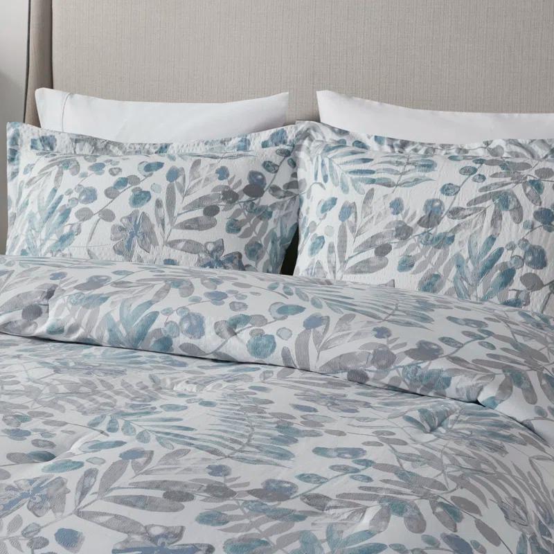Bonnie 5 Piece Seersucker Comforter Set with Throw Pillows