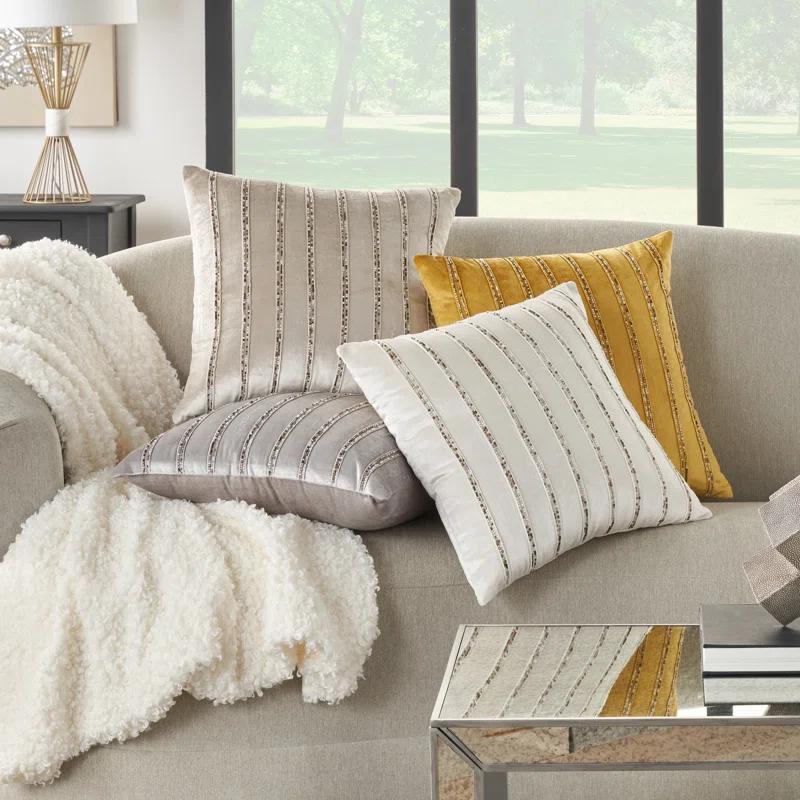 Mina Victory Sequined Velvet Throw Pillow