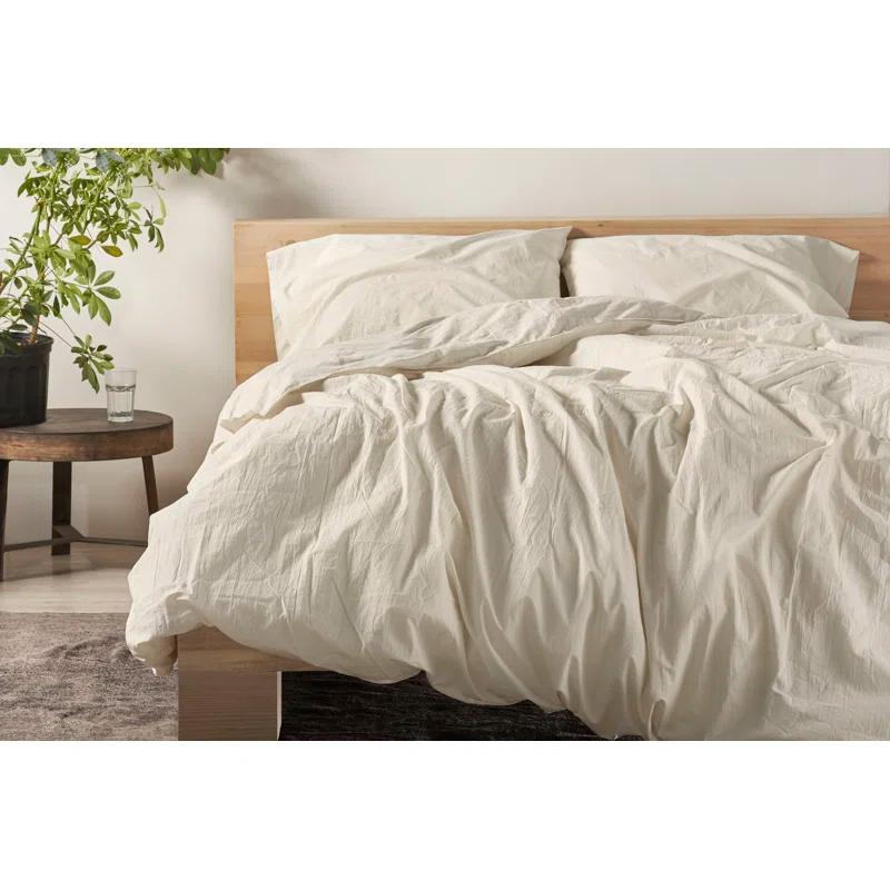 Coyuchi Organic Crinkled Percale Duvet Cover