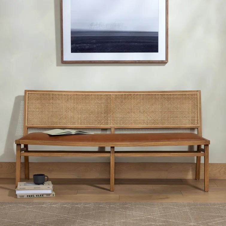 Archie Dining Bench - Butterscotch Leather