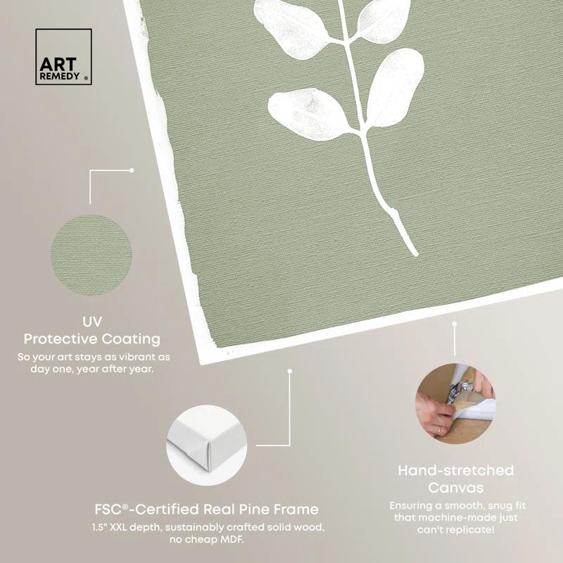 Art Remedy Linen Leaf Screen Botanical  Wall Art by Art Remedy