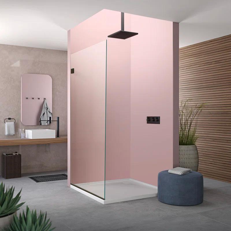 Fab Glass and Mirror MSD1-30-60OB Milan 30" W x 60" H Frameless Fixed Glass Panel