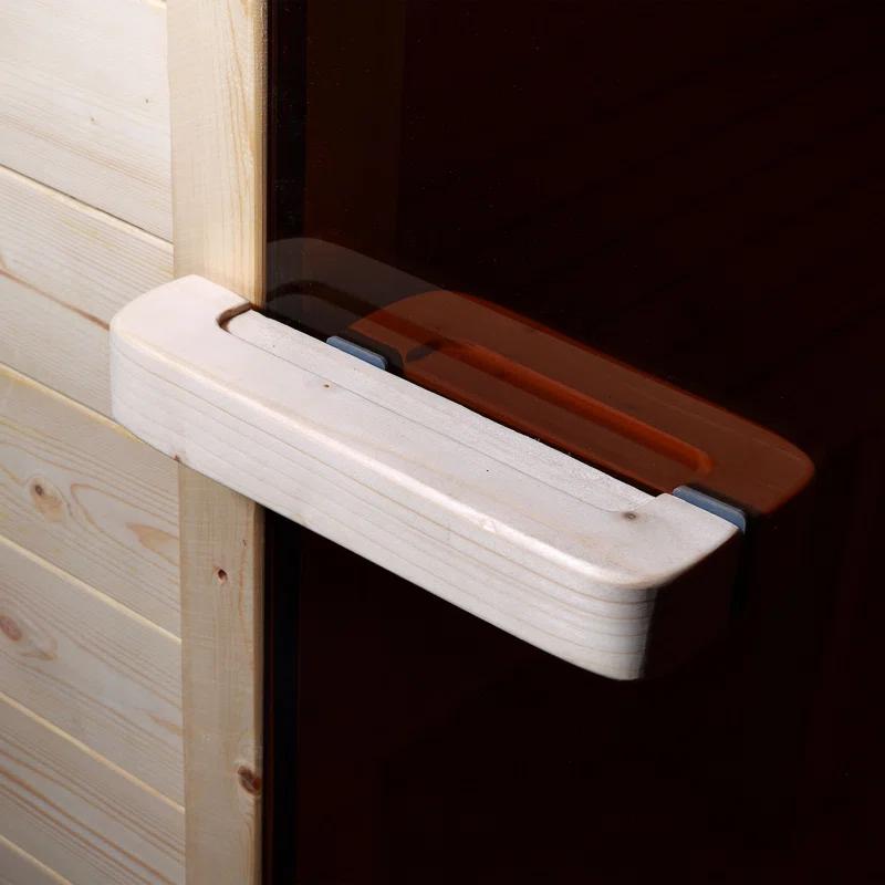 ALEKO Outdoor or Indoor White Finland Pine Wet Dry Barrel Sauna - Front Porch Canopy - 8 kW UL Certified KIP Harvia Heater -6-8 Person