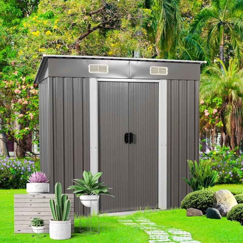 wendeway 6Ft X 4Ft Outdoor Metal Storage Shed