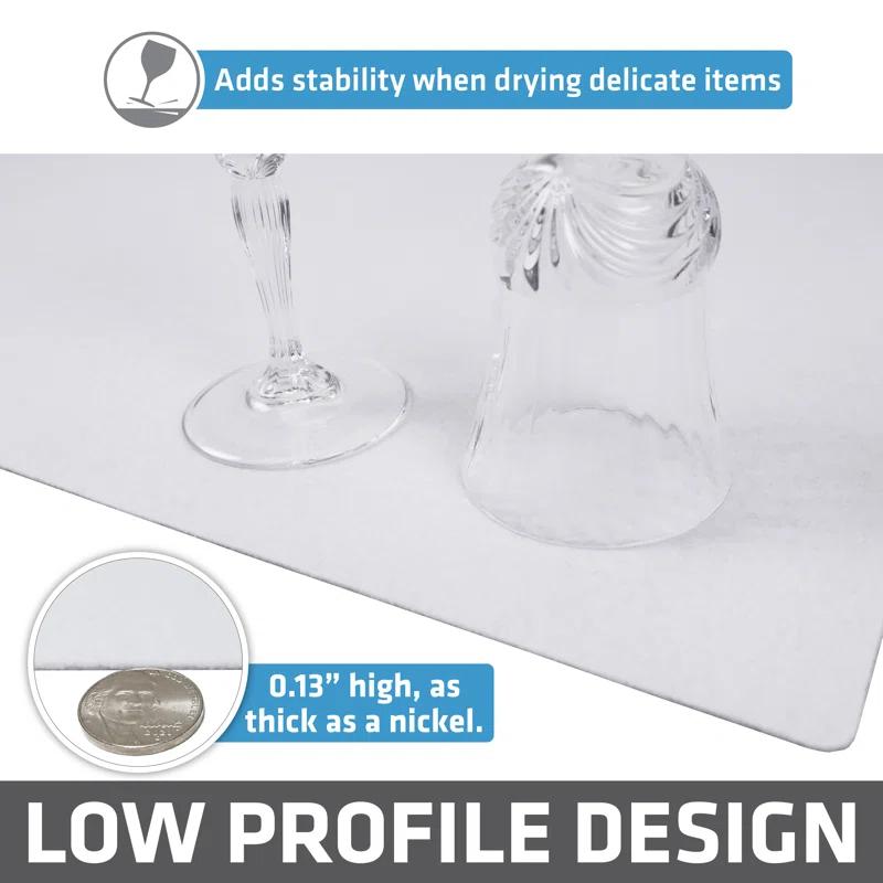 Drymate Low-Profile Dish Drying Mat, Drip Pad For Kitchen Counter - Thin/Absorbent/Waterproof/Easy To Clean