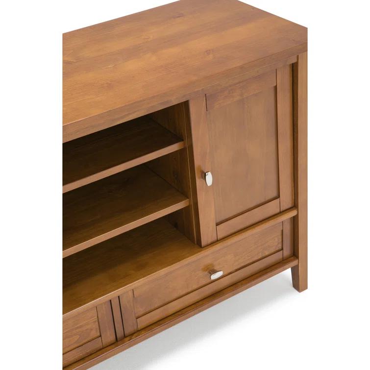 Simpli Home Warm Shaker 47"W Solid Wood TV Stand for TVs up to 55" with 2 Storage Cabinets and 2 Drawers