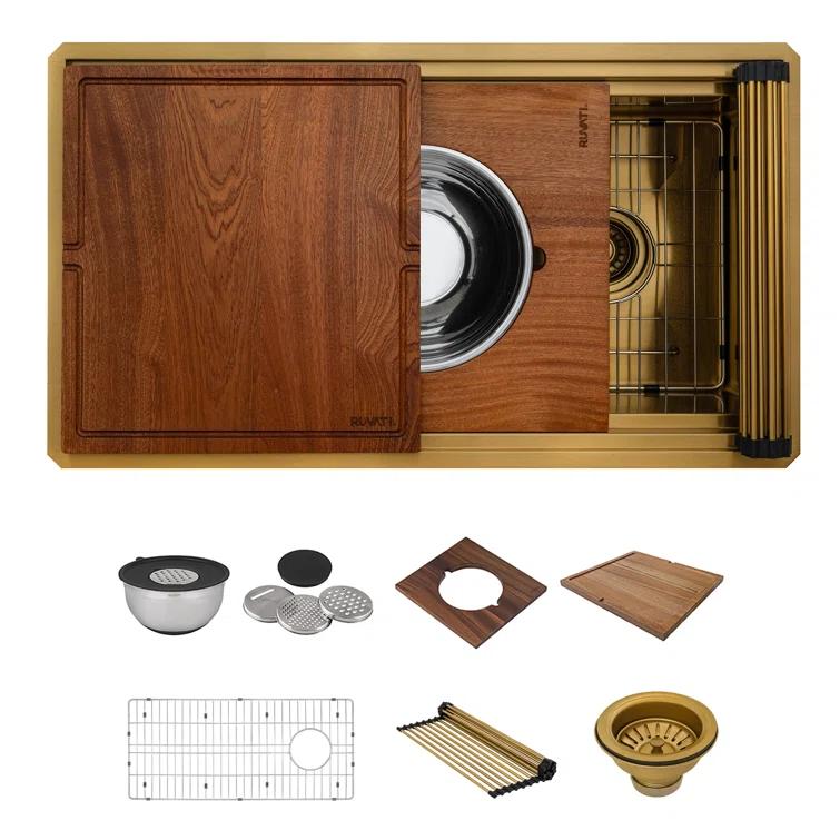 Ruvati 20 x 14 inch Semi-Recessed Drop-in Topmount Rectangular Bathroom Sink