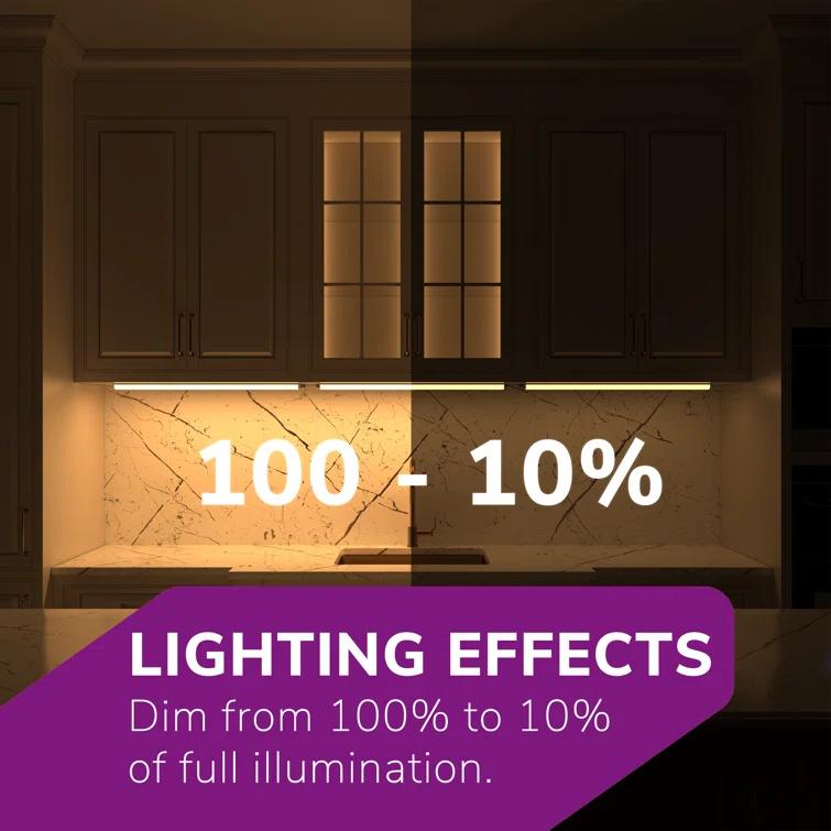 Inlight Inlight 3000K Dimmable Under Cabinet LED Lights, selectable 12/18/24/30 inches, Hardwired Only IN-0201-13-WH