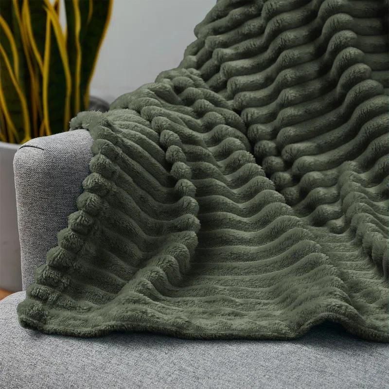 Nestl Nestl Cut Plush Cozy Throw Blanket - Fuzzy Warm Fleece Bed Blankets - Throws for Sofa, Bed, and Couch