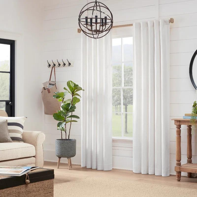 MODE Mode Farmhouse Collection 1 1/8 in Diameter Curtain Rod Set with Cottage Square Finials and Steel Wall Mounted Adjustable Rod