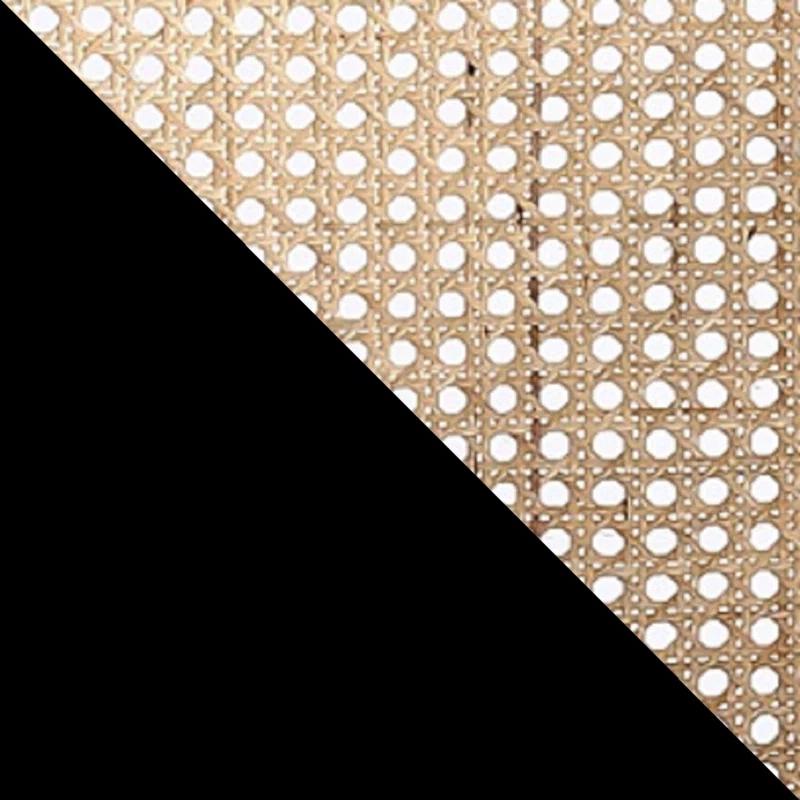 Manhattan Comfort Hamlet Natural Cane Accent Armchair in Black and Natural (Set of 2)