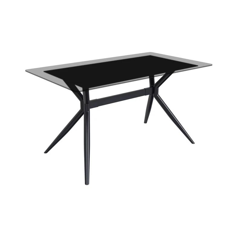 Hokku Designs Senath Modern Dining Table with Sintered Stone Top and Stainless Steel Base
