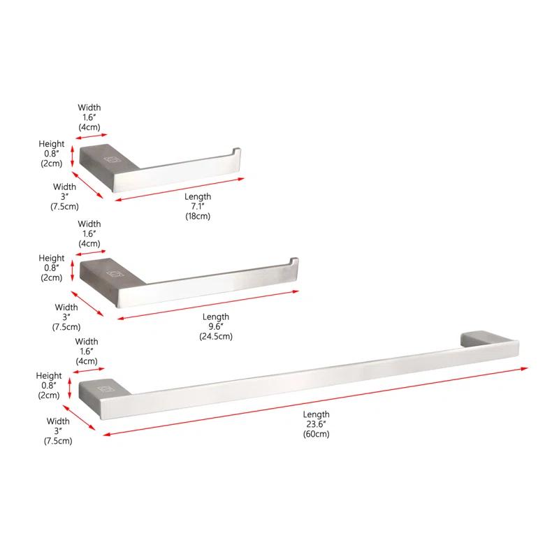 Elegant Lighting HWB-13S3RBNK Sofia 3 - Piece Bathroom Hardware Set