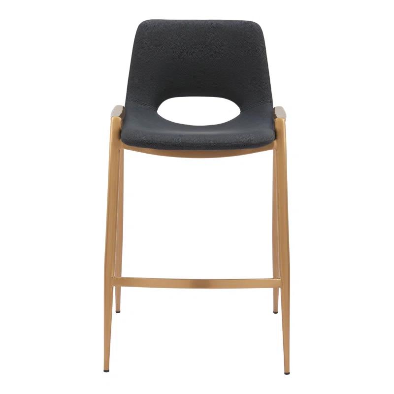Zuo Hospitality Desi Black Upholstered Counter Stool (Set of 2)