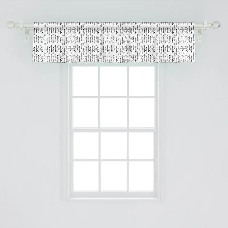 Ambesonne Black White Valance Pack of 2 Sketch Shape Black and White