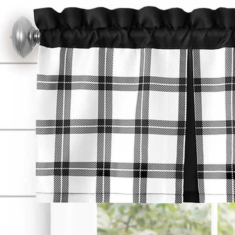 Achim Importing Co Plaid Tailored 58'' W Kitchen Curtain