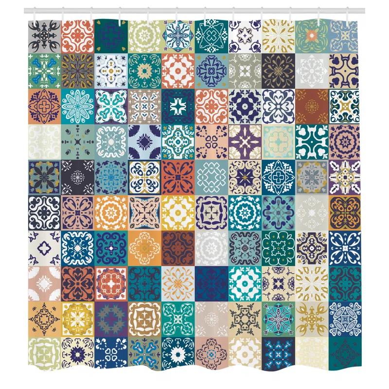 Ambesonne Patterned Shower Curtain with Hooks Included