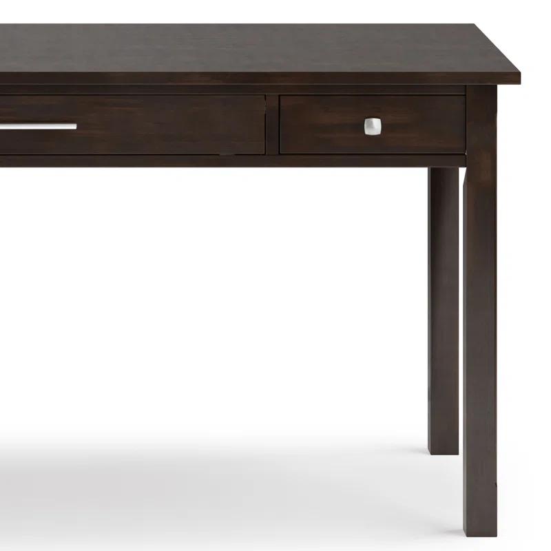Simpli Home Avalon Solid Wood Desk with Keyboard Tray and Storage