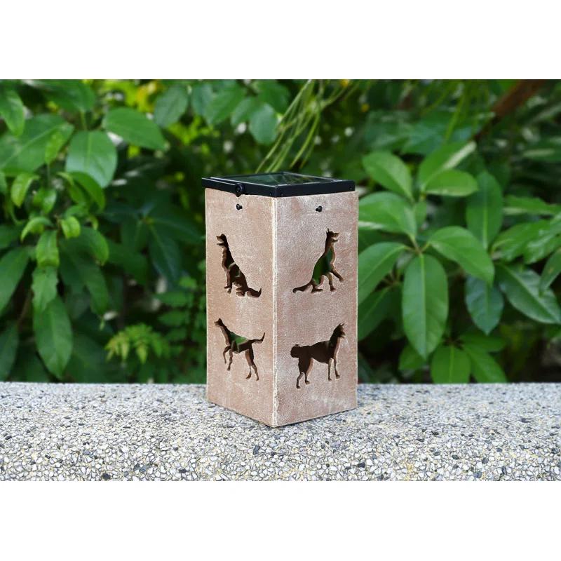 Techko Solar Themed Silhouette Indoor/Outdoor Garden Décor Lantern