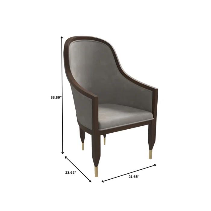 Everly Quinn Jacinto Dining Chair Upholstered In Leather With Rubberwood Frame And Legs With Gold Caps