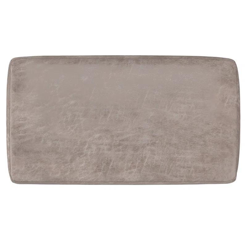 Simpli Home Milltown Ottoman Bench with Upholstered Seat and Solid Wood Frame