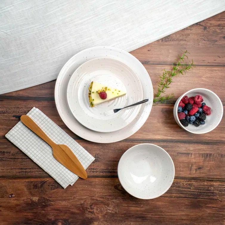 Sango Siterra 16-Piece Rustic White Stoneware Dinnerware Set - Service For 4, Plate & Bowl Set & Reviews | AllModern