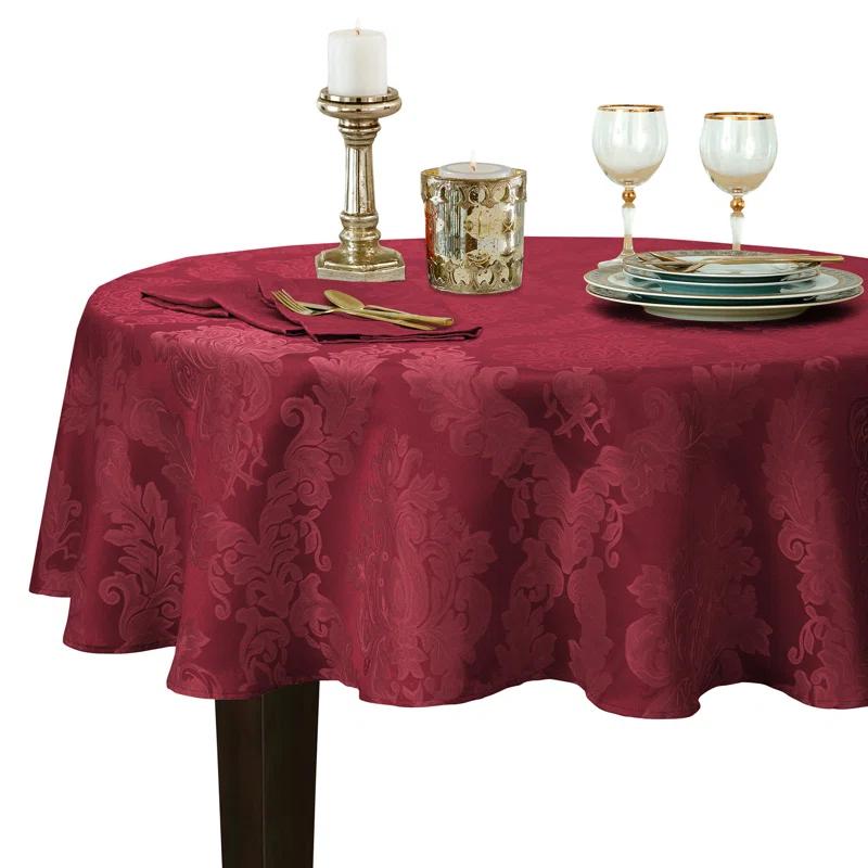 Ophelia & Co. Burchfield Floral Jacquard Round Polyester Tablecloth