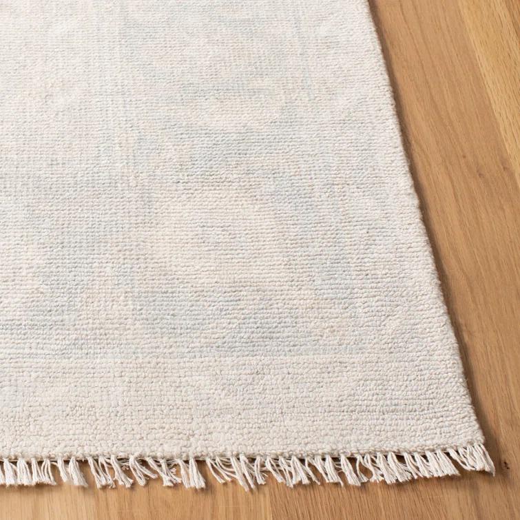 Hand-Knotted Blue Wool Rectangular 9' x 12' Rug