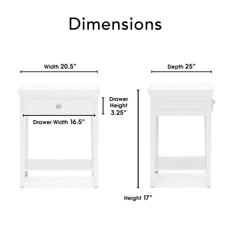 Finch Morris Hampton 2-Tier Bedside Table with Drawer