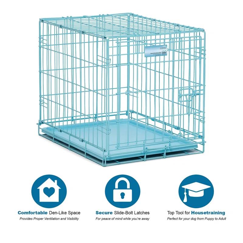 Midwest Homes For Pets MidWest Homes for Pets Folding Metal Dog Crate with Divider Panel & Leak Proof Tray