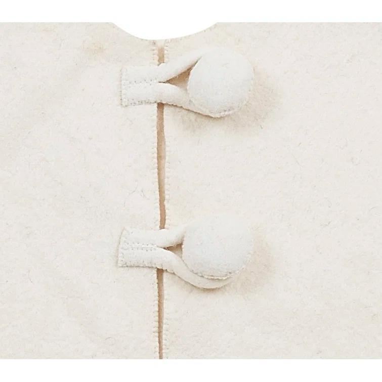 Pom Poms Red Pom Poms on Cream Handmade Felt Christmas Tree Skirt - - 63"