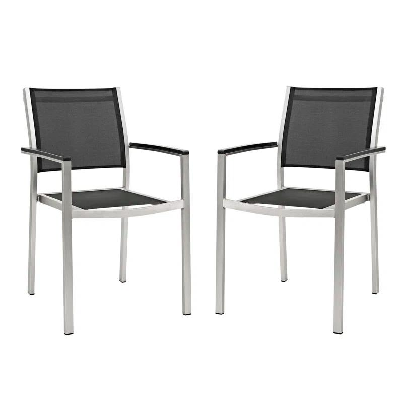 Modway Shore Dining Chair Outdoor Patio Aluminum (Set of 2)