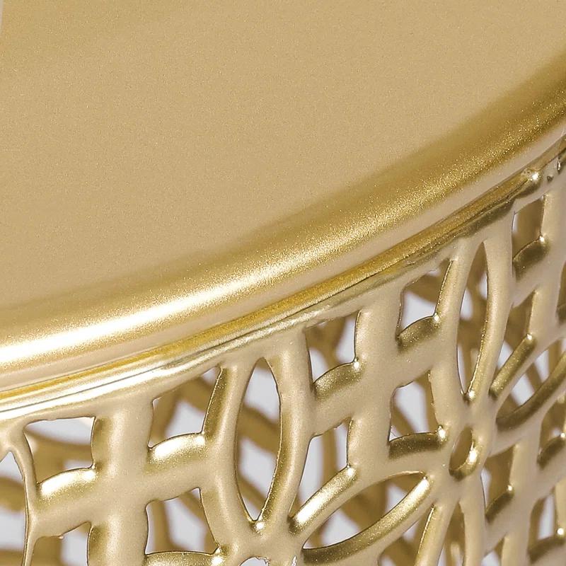 Rosdorf Park Arvil Golden Round Metal End Table(set of 2)