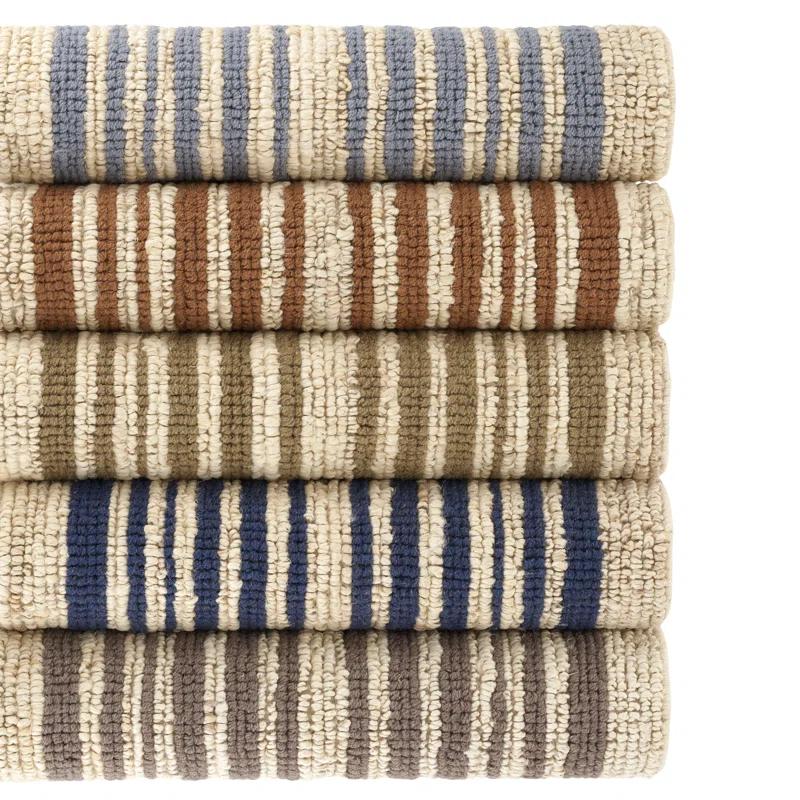 Calder Stripe Pewter Blue Handwoven Jute Rug