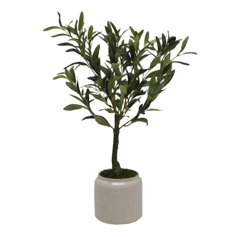 Elements Elements 21.5 in. Artificial Olive Tree Plant in Pot