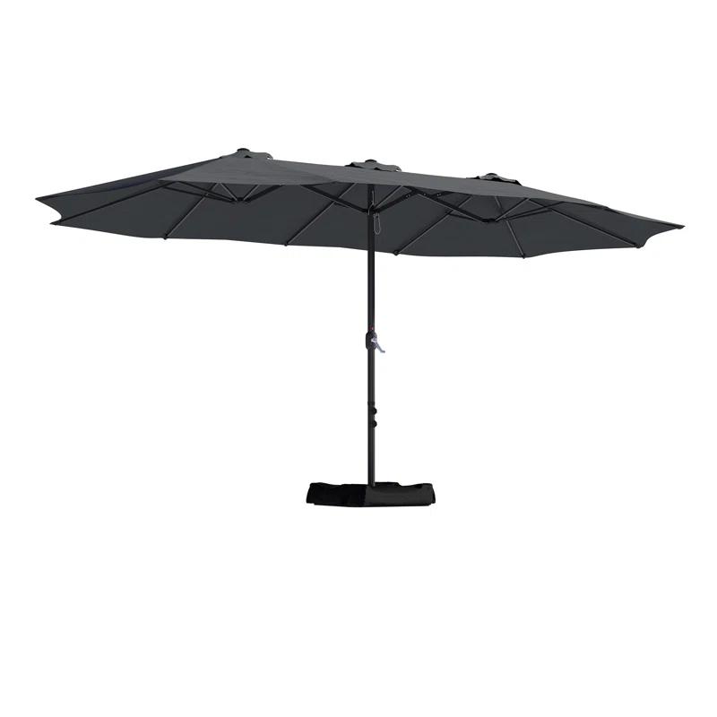 clihome 15 Ft Patio Market Umbrella with Base