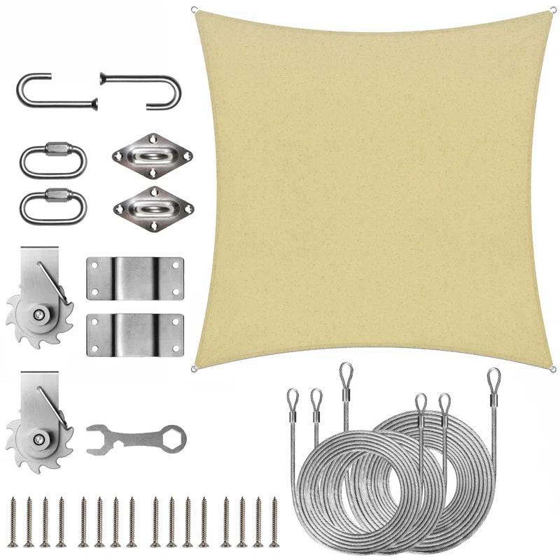 Colourtree Customize Waterproof 14' x 14' Square Sun Shade Sail