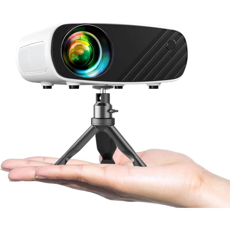 shenzhenshikeyulongyudianzishangwuyouxianzerengongsi Mini Projector, Upgraded 1080p Hd Projector, 8000l Portable Projector With Tripod, Movie Projector Compatible With Android/ios/windows/tv Stick/hdmi/usb