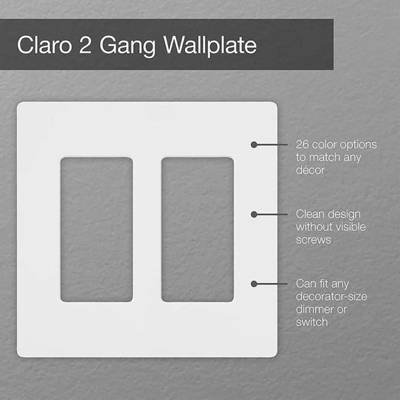 Lutron Lutron White Dual Gang Rocker Plastic Decorator Faceplate 1 pk