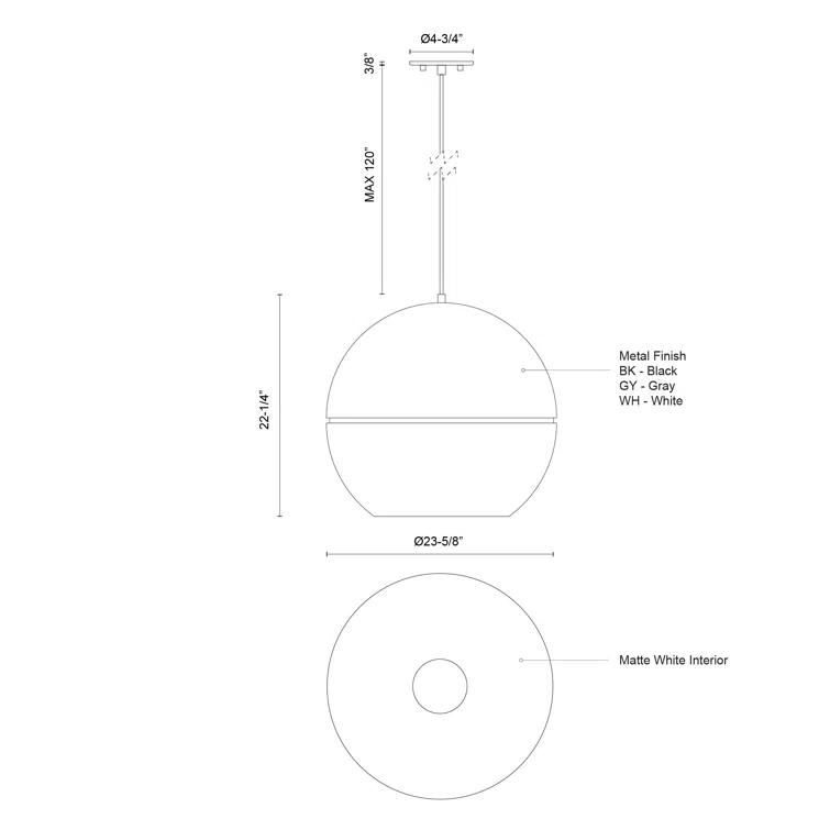 Kuzco Lighting 1 - Light Single Pendant