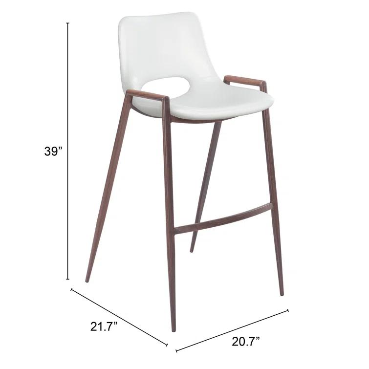 Zuo Hospitality Upholstered Counter Stool with Metal Frame
