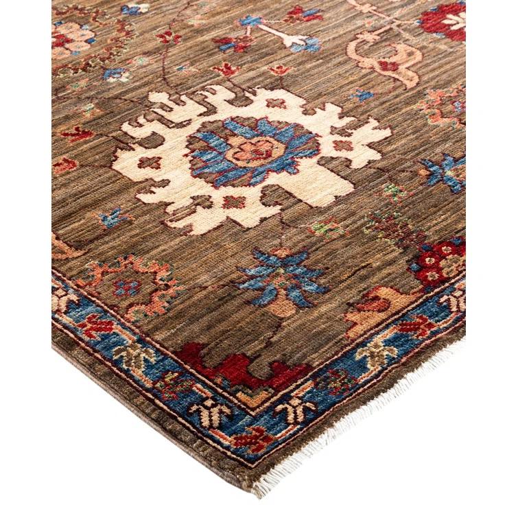 Isabelline Demontra One-of-a-Kind 8' 3" X 9' 10" New Age Wool Area Rug Brown