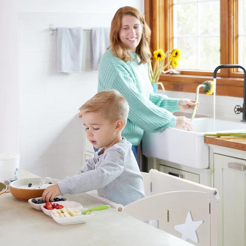 Guidecraft Classic Kitchen Helper Foldable Step Stool